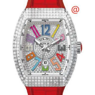 Franck Muller Vanguard Classical Automatic Diamond Silver Dial Men's Watch V45scdtcoldrmdcdacrg(diam In Red
