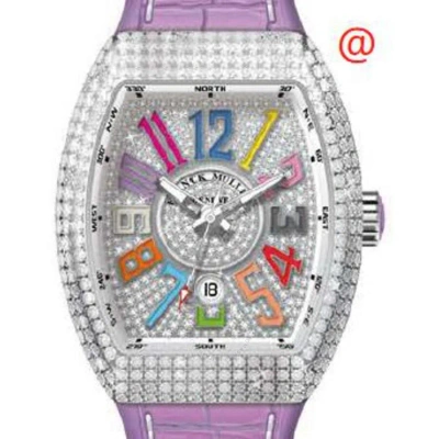 Franck Muller Vanguard Classical Automatic Diamond Silver Dial Unisex Watch V45scdtcoldrmdcdacvl(dia In Purple / Silver