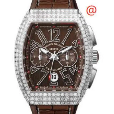 Franck Muller Vanguard Classical Chronograph Automatic Diamond Brown Dial Men's Watch V41ccdtdacbn(b In Animal Print