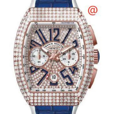 Franck Muller Vanguard Classical Chronograph Automatic Diamond Rose Gold Dial Men's Watch V45ccdtdcd In Blue