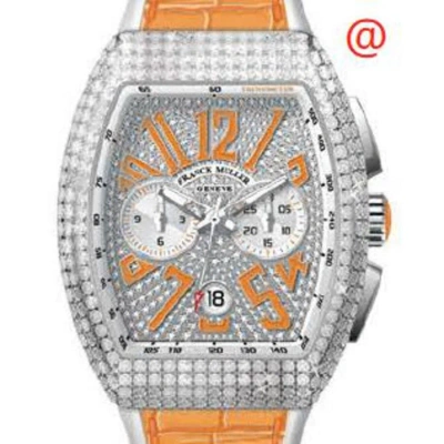 Franck Muller Vanguard Classical Chronograph Automatic Diamond Silver Dial Men's Watch V41ccdtdcdaco In Orange