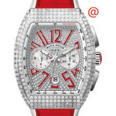 Franck Muller Vanguard Classical Chronograph Automatic Diamond Silver Dial Men's Watch V41ccdtdcdacr In Red