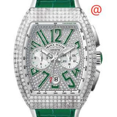 Franck Muller Vanguard Classical Chronograph Automatic Diamond Silver Dial Men's Watch V41ccdtdcdacv In Green