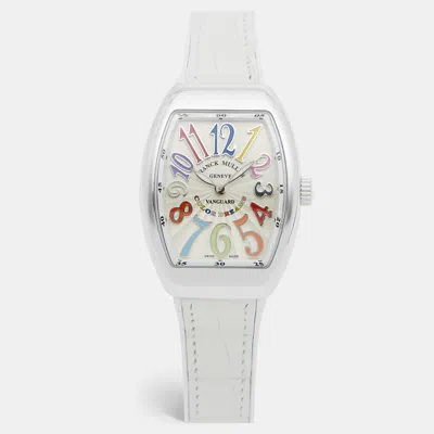 Pre-owned Franck Muller Vanguard Color Dreams Stainless Steel Rubber V32qz Women's Wristwatch 32 Mm In White