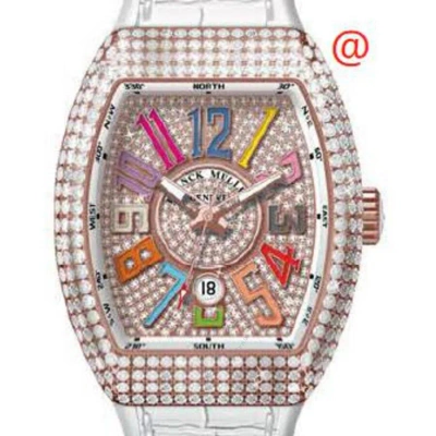 Franck Muller Vanguard Crazy Hours Automatic Diamond Rose Gold Dial Men's Watch V45scdtcoldrmdcd5nbc In Multi