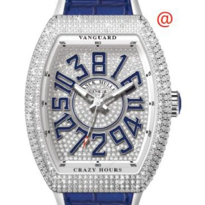 Franck Muller Vanguard Crazy Hours Automatic Diamond Silver Dial Men's Watch V45chdcdacbu(diamblac) In Blue