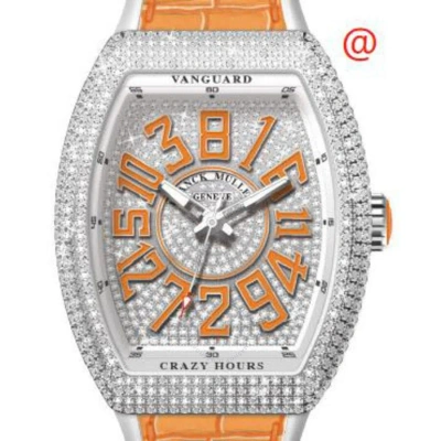 Franck Muller Vanguard Crazy Hours Automatic Diamond Silver Dial Men's Watch V45chdcdacor(diamorac) In Orange