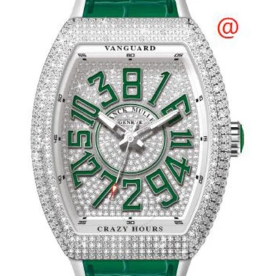 Franck Muller Vanguard Crazy Hours Automatic Diamond Silver Dial Men's Watch V45chdcdacvr(diamvrac) In Green