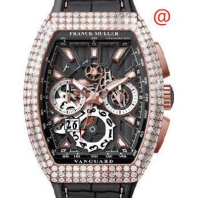 Franck Muller Vanguard Grande Date Chronograph Automatic Diamond Black Dial Men's Watch V45ccgdsqtd5