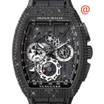 Franck Muller Vanguard Grande Date Chronograph Automatic Diamond Black Dial Men's Watch V45ccgdsqtdn