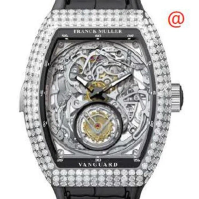 Franck Muller Vanguard Hand Wind Diamond Silver Dial Men's Watch V50lrmtsqtd(acnr) In Black