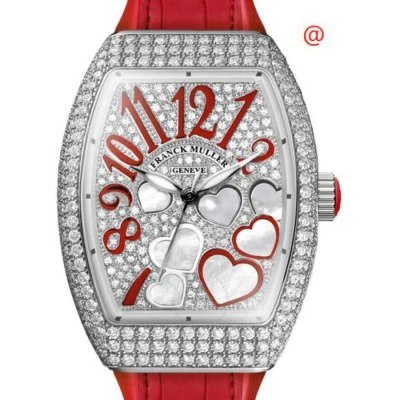 Franck Muller Vanguard Lady Heart Quartz Diamond Silver Dial Ladies Watch V32heartdcdcomop(acrg)-rds In White