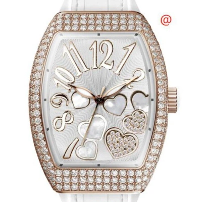Franck Muller Vanguard Lady Heart Quartz Diamond Silver Dial Ladies Watch V32heartreld2cocd(5nbc)-wt In White