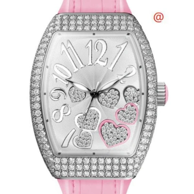 Franck Muller Vanguard Lady Heart Quartz Diamond Silver Dial Ladies Watch V32heartreldcocd(acrs)-pks In Red