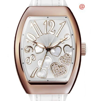 Franck Muller Vanguard Lady Heart Quartz Silver Dial Ladies Watch V32heartrel2cocd(5nbc)-wtstrap In Pink