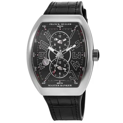 Franck Muller Vanguard Master Banker Gmt Automatic Black Dial Leather Strap Men's Watch V 45 Mb Sc Dt Ac Nr