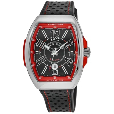 Franck Muller Vanguard Racing Automatic Black Dial Rubber Strap Men's Watch V 45 Sc Dt Rcg Ac Er In Silver
