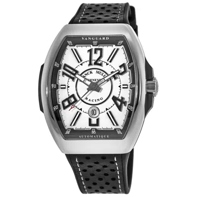 Franck Muller Vanguard Racing Automatic White Dial Leather Strap Men's Watch V 45 Sc Dt Rcg Ac (nr) In Silver