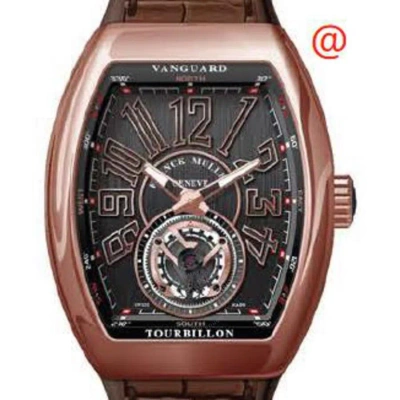 Franck Muller Vanguard Tourbillon Hand Wind Black Dial Men's Watch V45t5nnr(nrnr5n) In Gold