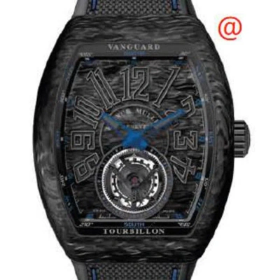 Franck Muller Vanguard Tourbillon Hand Wind Black Dial Men's Watch V45tcarbonbl(carnrnr) In Blue