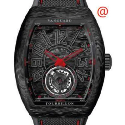 Franck Muller Vanguard Tourbillon Hand Wind Black Dial Men's Watch V45tcarboner(carnrnr) In Red