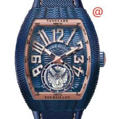 Franck Muller Vanguard Tourbillon Hand Wind Blue Dial Men's Watch V45tblueseaacbl5n(seablblc5n) In Gold
