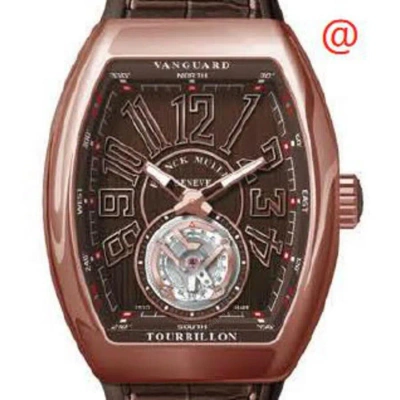 Franck Muller Vanguard Tourbillon Hand Wind Brown Dial Men's Watch V45t5nbn(bnbn5n) In Gold