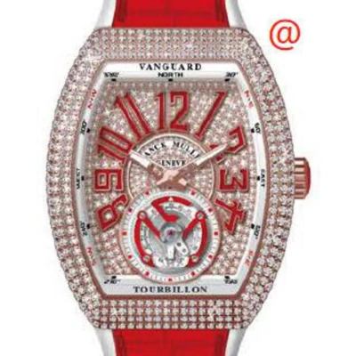 Franck Muller Vanguard Tourbillon Hand Wind Diamond Gold Dial Men's Watch V41tdcd5nrg(diamrge5n) In Red