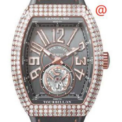 Franck Muller Vanguard Tourbillon Hand Wind Diamond Grey Dial Men's Watch V45td5ntt(ttblc5n) In Black