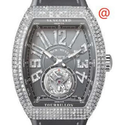 Franck Muller Vanguard Tourbillon Hand Wind Diamond Grey Dial Men's Watch V45tdnbrcdactt(ttdiamac) In Gray