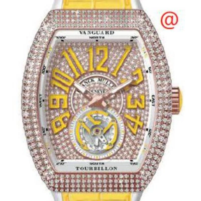 Franck Muller Vanguard Tourbillon Hand Wind Diamond Men's Watch V45tdcd5nja(diamja5n) In Yellow