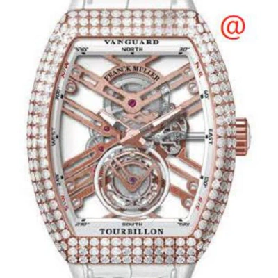 Franck Muller Vanguard Tourbillon Hand Wind Diamond Men's Watch V45tsqtd5nbc(blcnrrge) In Gold