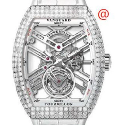 Franck Muller Vanguard Tourbillon Hand Wind Diamond Men's Watch V45tsqtdacbc(blcnrrge) In White
