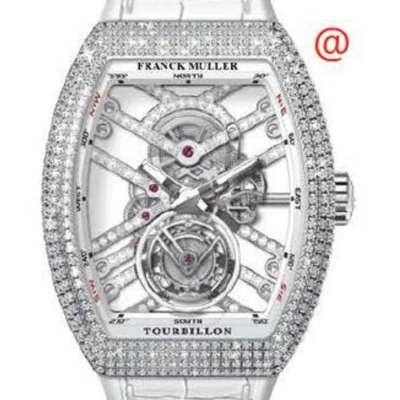 Franck Muller Vanguard Tourbillon Hand Wind Diamond Men's Watch V45tsqtdmvtdacbc(blcnrrge) In White