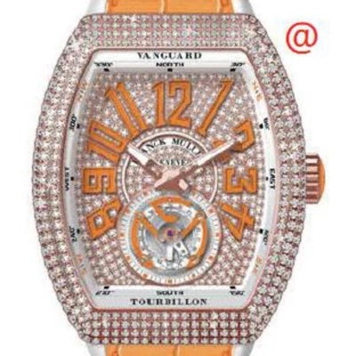 Franck Muller Vanguard Tourbillon Hand Wind Diamond Orange Dial Men's Watch V45tdcd5nor(diamor5n)
