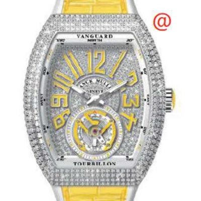 Franck Muller Vanguard Tourbillon Hand Wind Diamond Silver Dial Men's Watch V41tdcdacja(diamjaac) In Yellow