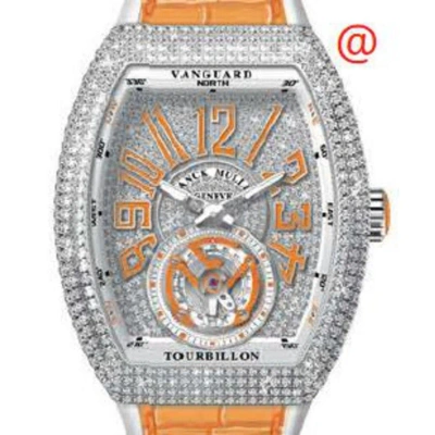 Franck Muller Vanguard Tourbillon Hand Wind Diamond Silver Dial Men's Watch V41tdcdacor(diamorac) In Orange