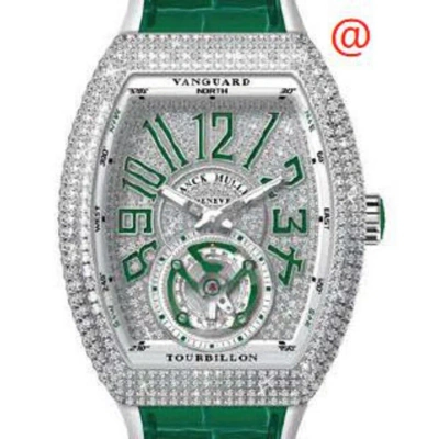 Franck Muller Vanguard Tourbillon Hand Wind Diamond Silver Dial Men's Watch V41tdcdacvr(diamvrac) In Green