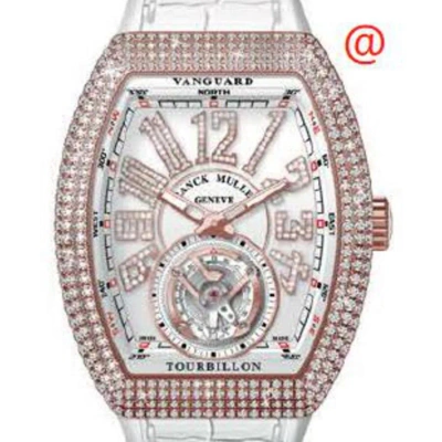 Franck Muller Vanguard Tourbillon Hand Wind Diamond White Dial Men's Watch V41tdnbrcd5nbc(blcdiam5n) In Multi