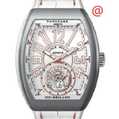 Franck Muller Vanguard Tourbillon Hand Wind White Dial Men's Watch V41tttbr5nbr(ttblc5nbr) In Metallic
