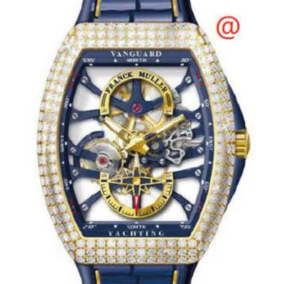 Franck Muller Vanguard Yachting Hand Wind Diamond Men's Watch V45s6sqtdyachtanc3nbl(blblcrge) In Blue