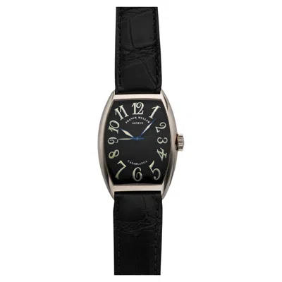 Pre-owned Franck Muller Vintage 1990s  Casablanca 6850 18k Wg Black Dial Auto 32 Mm