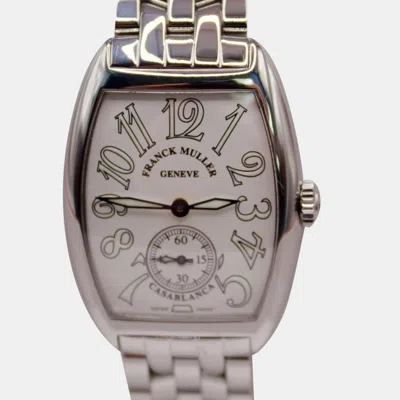 Pre-owned Franck Muller White Stainless Steel Casablanca 7500 S6 Quartz Women's Wristwatch 29 Mm