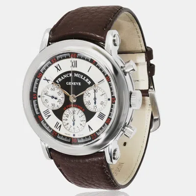 Pre-owned Franck Muller White Stainless Steel Ronde Chronograph 7002 Cc Automatic Men's Wristwatch 42 Mm