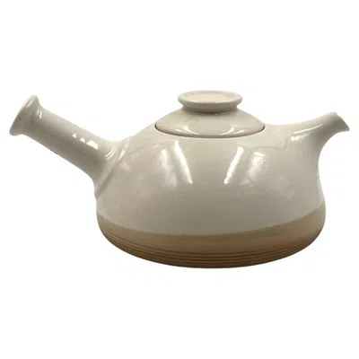 Pre-owned Franco Bucci Mid-century Modern Cream-colored Stoneware Teapot, , Italy, Ca. 1970 In Brown