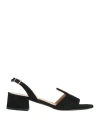 Franco Colli Woman Sandals Black Size 7.5 Leather