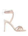 Franco Colli Woman Sandals Cream Size 10 Leather In White