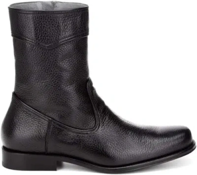 Pre-owned Franco Cuadra Men's Boot In Genuine Deer Leather Brown In Black