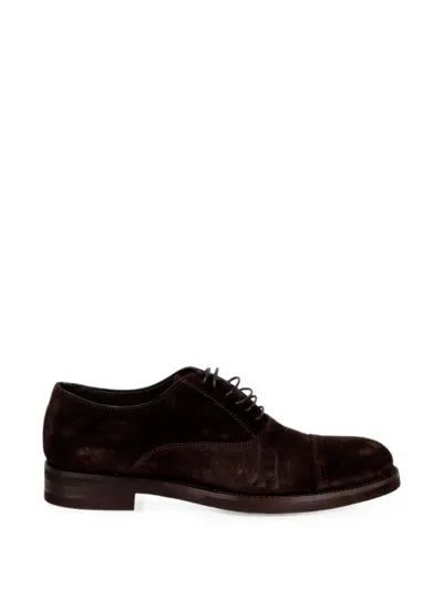 Franco Fedele Cap-toe Suede Lace-up Oxford Shoes In Brown