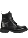 Franco Fedele Leather Biker Boots In Black